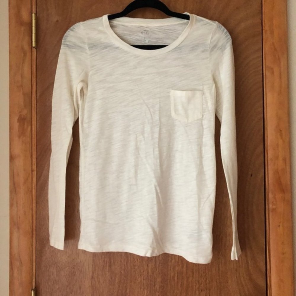 Aerie Cream Long Sleeve Sleep Shirt